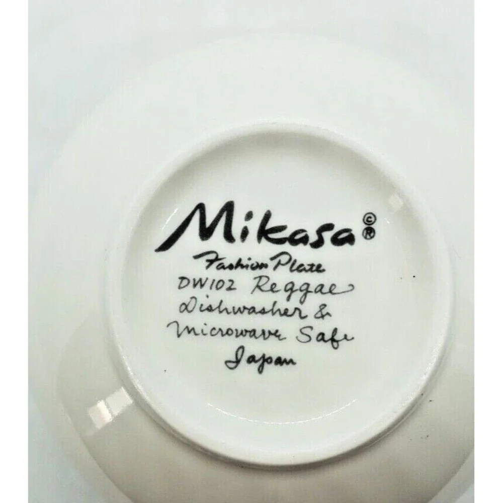 Reggae Flat Cups and Saucers by Mikasa 90's Decor